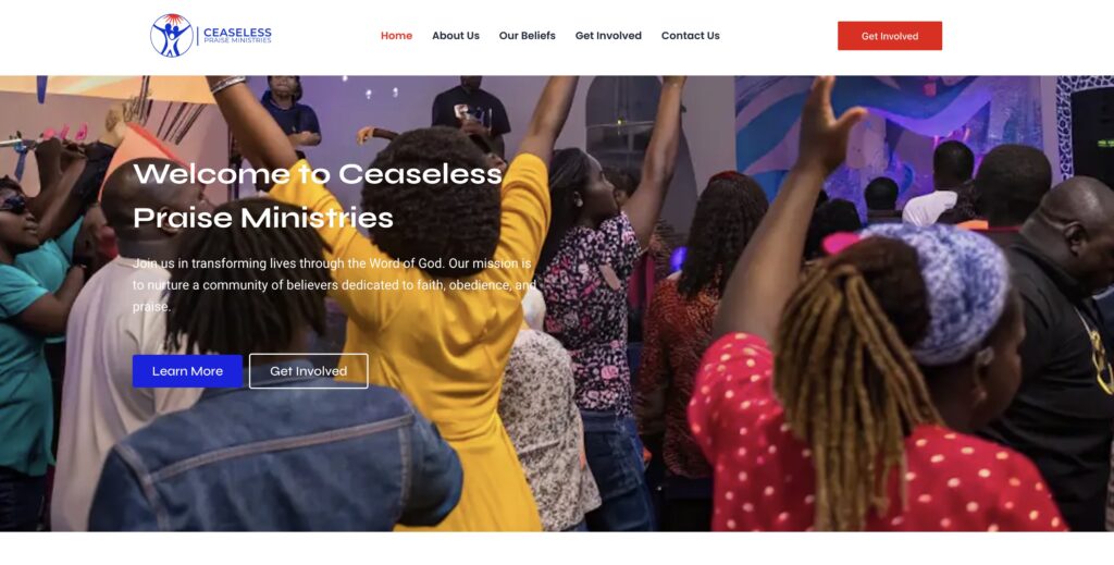 Ceaseless Praise: How Globalheirs Digital Brought a Vision of Faith and Worship to Life Through Website Design