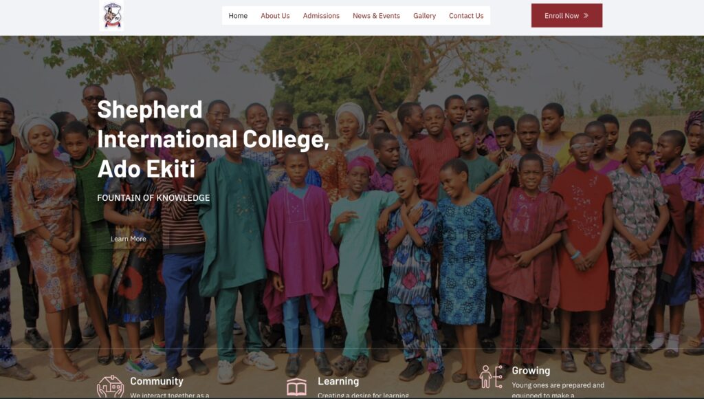 GlobalHeirs School Website Design